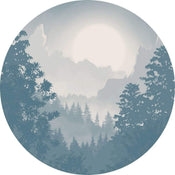 Komar Blue Valley Fotobehang 125x125cm Rond | Yourdecoration.nl
