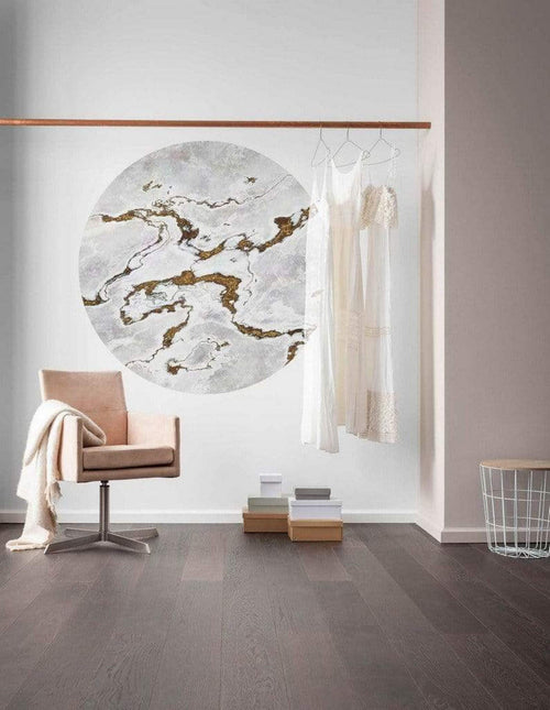 Komar Marble Vibe Fotobehang 125x125cm Rond Sfeer | Yourdecoration.nl