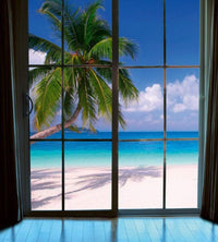 Dimex Beach Window View Fotobehang 225x250cm 3 banen | Yourdecoration.nl