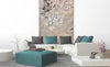 Dimex Beige Leaves Abstract Fotobehang 150x250cm 2 banen sfeer | Yourdecoration.nl