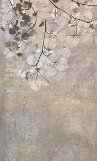 Dimex Beige Leaves Abstract Fotobehang 150x250cm 2 banen | Yourdecoration.nl