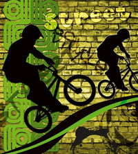 Dimex Bicycle Green Fotobehang 225x250cm 3 banen | Yourdecoration.nl