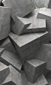 Dimex Concrete Cubes Fotobehang 150x250cm 2 banen | Yourdecoration.nl