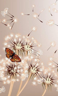 Dimex Dandelions and Butterfly Fotobehang 150x250cm 2 banen | Yourdecoration.nl