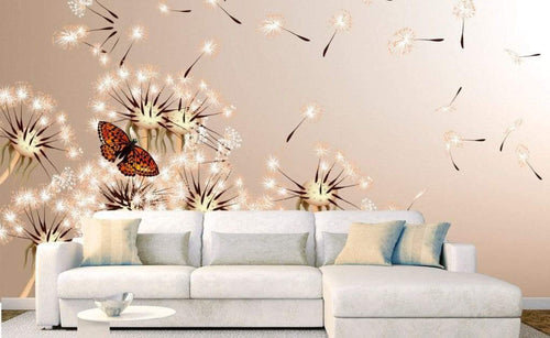 Dimex Dandelions and Butterfly Fotobehang 375x250cm 5 banen Sfeer | Yourdecoration.nl
