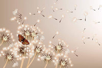Dimex Dandelions and Butterfly Fotobehang 375x250cm 5 banen | Yourdecoration.nl