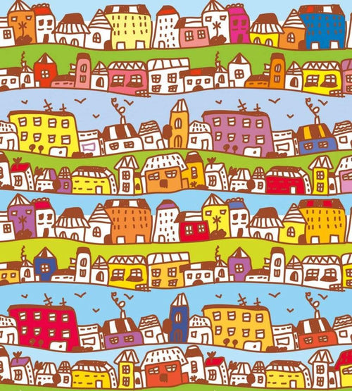 Dimex Houses in Town Fotobehang 225x250cm 3 banen | Yourdecoration.nl