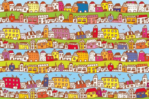 Dimex Houses in Town Fotobehang 375x250cm 5 banen | Yourdecoration.nl