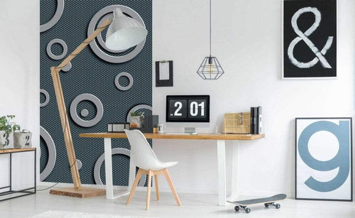 Dimex Metal Circles Fotobehang 150x250cm 2 banen Sfeer | Yourdecoration.nl