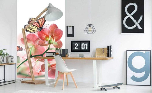 Dimex Orchids and Butterfly Fotobehang 150x250cm 2 banen Sfeer | Yourdecoration.nl
