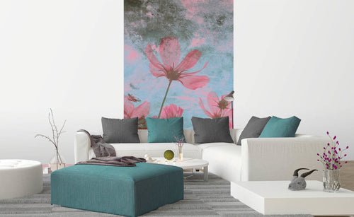Dimex Pink Flower Abstract Fotobehang 150x250cm 2 banen sfeer | Yourdecoration.nl