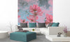 Dimex Pink Flower Abstract Fotobehang 225x250cm 3 banen sfeer | Yourdecoration.nl