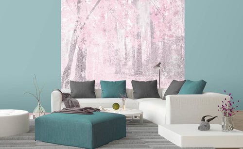 Dimex Pink Forest Abstract Fotobehang 225x250cm 3 banen sfeer | Yourdecoration.nl