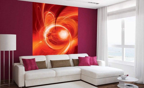 Dimex Red Abstract Fotobehang 150x250cm 2 banen Sfeer | Yourdecoration.nl