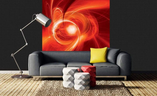 Dimex Red Abstract Fotobehang 225x250cm 3 banen Sfeer | Yourdecoration.nl