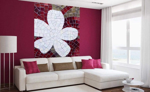 Dimex Red Mosaic Fotobehang 150x250cm 2 banen Sfeer | Yourdecoration.nl