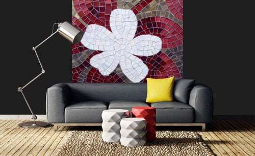 Dimex Red Mosaic Fotobehang 225x250cm 3 banen Sfeer | Yourdecoration.nl