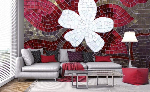 Dimex Red Mosaic Fotobehang 375x250cm 5 banen Sfeer | Yourdecoration.nl
