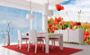 Dimex Red Poppies Fotobehang 225x250cm 3 banen Sfeer | Yourdecoration.nl