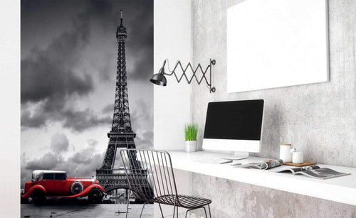 Dimex Retro Car in Paris Fotobehang 150x250cm 2 banen Sfeer | Yourdecoration.nl