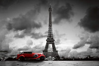 Dimex Retro Car in Paris Fotobehang 375x250cm 5 banen | Yourdecoration.nl