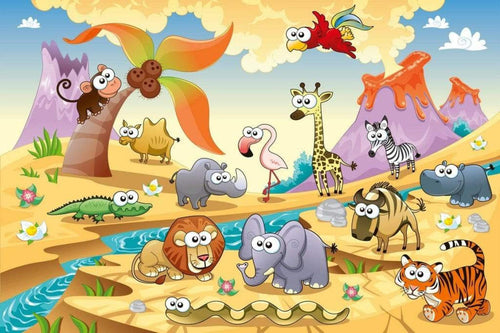 Dimex Savanna Animals Fotobehang 375x250cm 5 banen | Yourdecoration.nl