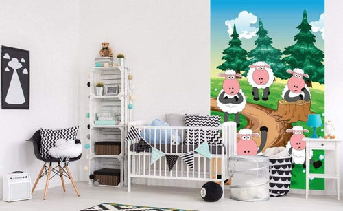 Dimex Sheep Fotobehang 150x250cm 2 banen Sfeer | Yourdecoration.nl