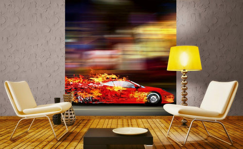 Dimex Speeding Car Fotobehang 225x250cm 3 banen Sfeer | Yourdecoration.nl