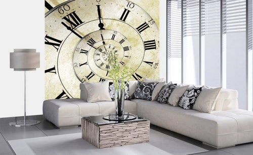 Dimex Spiral Clock Fotobehang 225x250cm 3 banen Sfeer | Yourdecoration.nl