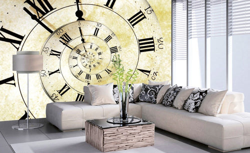 Dimex Spiral Clock Fotobehang 375x250cm 5 banen Sfeer | Yourdecoration.nl