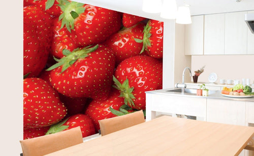 Dimex Strawberry Fotobehang 225x250cm 3 banen Sfeer | Yourdecoration.nl