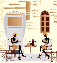 Dimex Street Cafe Fotobehang 225x250cm 3 banen | Yourdecoration.nl