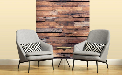 Dimex Wooden Wall Fotobehang 225x250cm 3 banen Sfeer | Yourdecoration.nl