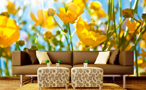 Dimex Yellow Flowers Fotobehang 375x250cm 5 banen Sfeer | Yourdecoration.nl