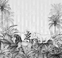 Komar Lion King Monochrome Vlies Fotobehang 300x280cm 6 banen | Yourdecoration.nl