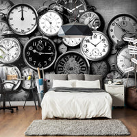 Fotobehang - Retro Clocks - Vliesbehang