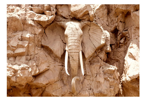 Fotobehang - Stone Elephant South Africa - Vliesbehang