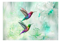 Artgeist Colourful Hummingbirds Green Vlies Fotobehang | Yourdecoration.nl