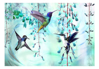 Artgeist Flying Hummingbirds Green Vlies Fotobehang | Yourdecoration.nl