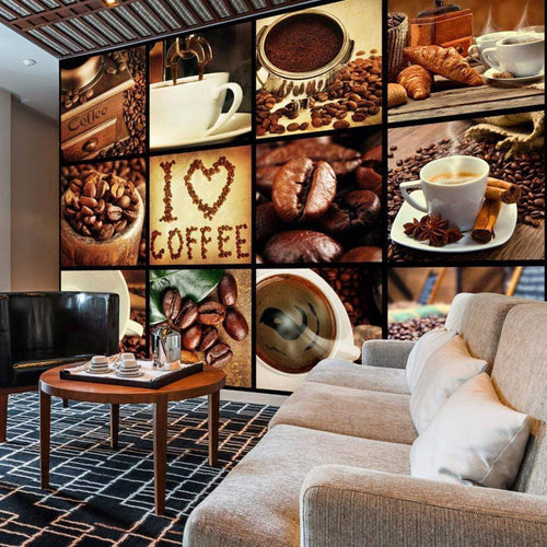 Artgeist Coffee Collage Vlies Fotobehang Sfeer | Yourdecoration.nl