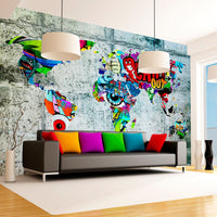 Fotobehang - Map Graffiti - Vliesbehang