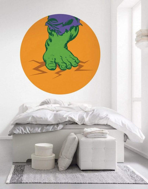 Komar Avengers Hulks Foot Pop Art Zelfklevend Fotobehang 128x128cm Rond Sfeer | Yourdecoration.nl