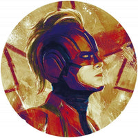 Komar Avengers Painting Captain Marvel Helmet Zelfklevend Fotobehang 125x125cm Rond | Yourdecoration.nl