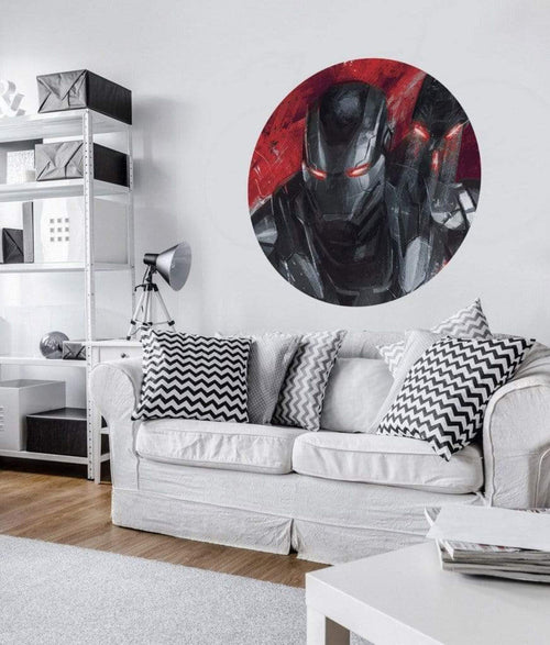 Komar Avengers Painting War Machine Zelfklevend Fotobehang 128x128cm Rond Sfeer | Yourdecoration.nl