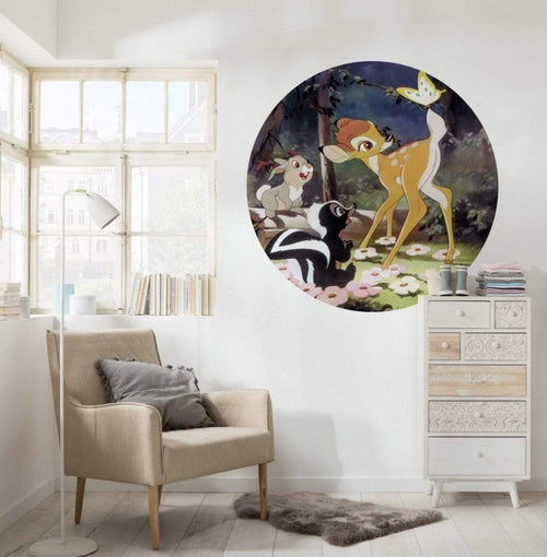 Komar Bambi Butterfly Zelfklevend Fotobehang 125x125cm Rond Sfeer | Yourdecoration.nl