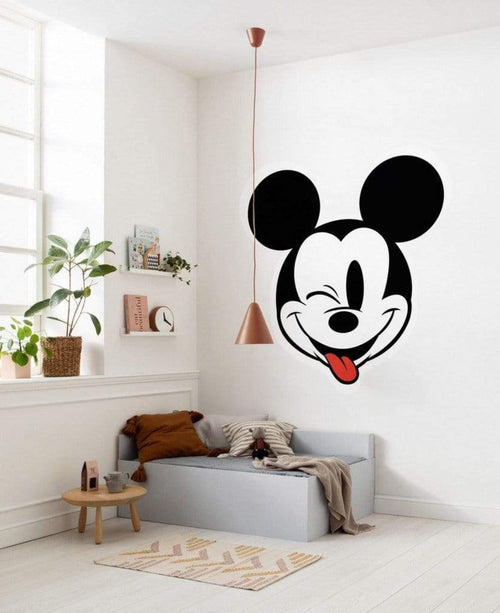 Komar Mickey Head Optimism Zelfklevend Fotobehang 125x125cm Rond Sfeer | Yourdecoration.nl