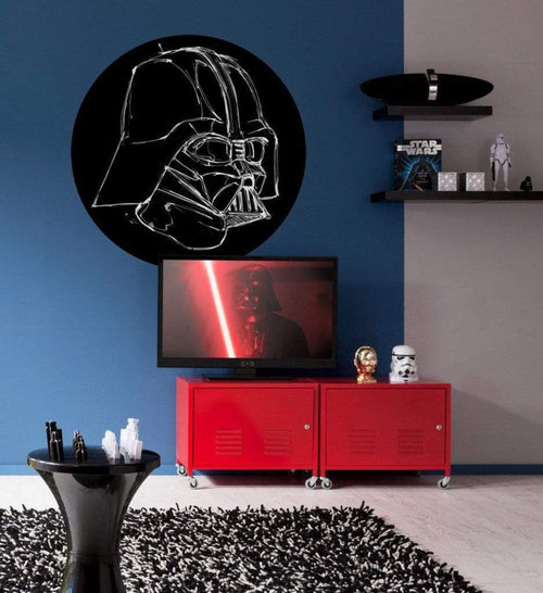 Komar Star Wars Ink Vader Zelfklevend Fotobehang 125x125cm Rond Sfeer | Yourdecoration.nl