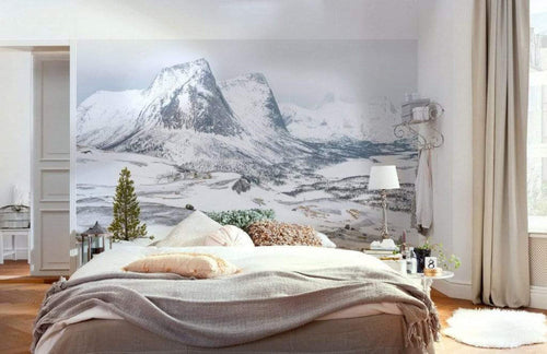 Komar White Enchanted Mountains Vlies Fotobehang 400x280cm 8 Banen Sfeer | Yourdecoration.nl
