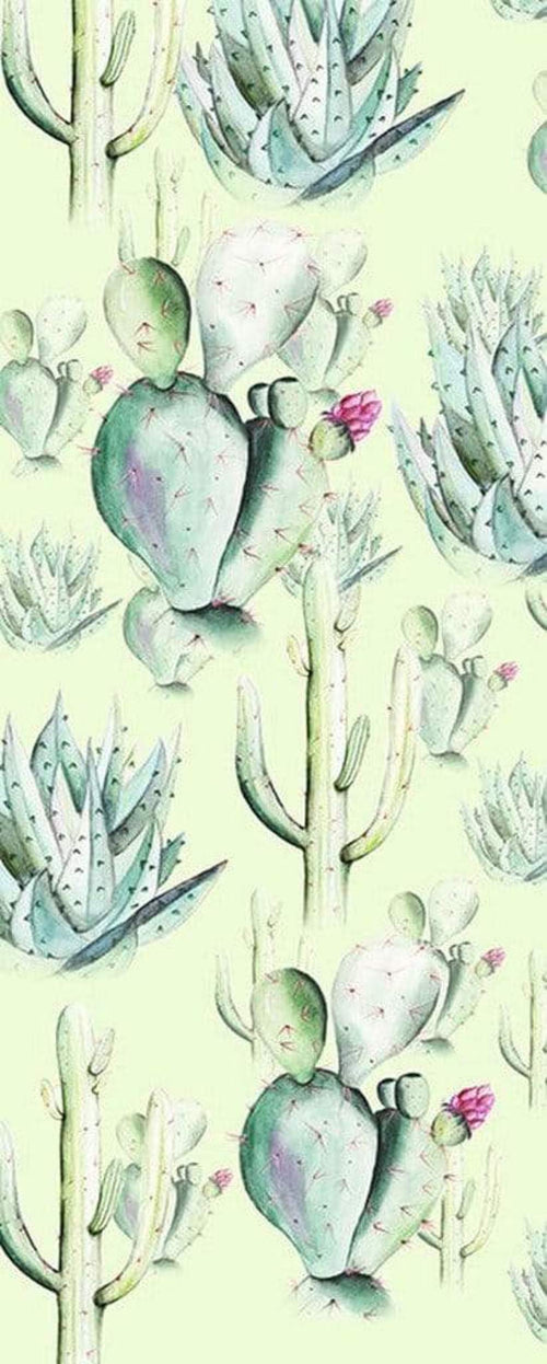 Komar Cactus Green Vlies Fotobehang 100x250cm 1 baan | Yourdecoration.nl