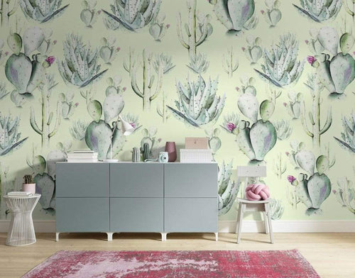Komar Cactus Green Vlies Fotobehang 400x250cm 4 banen Sfeer | Yourdecoration.nl